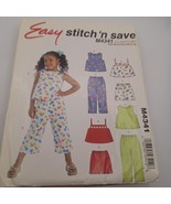 Stitch &#39;n Save Pattern M4341 Girls Tops Shorts Pants  UNCUT Size 6-7-8 - $5.40
