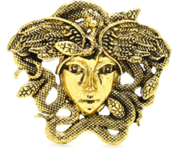 Gold or silver plated snakes head medusa lady celebrity brooch broach pin jjj29 - £14.37 GBP