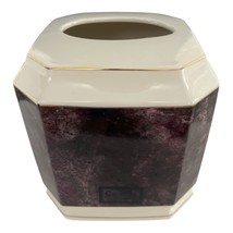 Croscill Carrara Porcelain Tissue Box Cover – Wine Marble & Gold Trim - $744.00 MXN