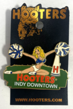 INDY DOWNTOWN - HOOTERS RESTAURANT BLONDE GIRL CHEERLEADER LAPEL PIN -BL... - £15.02 GBP