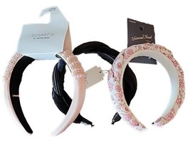 Three (3) Fabric Headbands ~ A New Day-Universal-Sugar Fix ~1-Beaded ~ 2-Braided - £22.49 GBP
