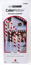 GEMMY 3723854 LED LIGHTSHOW COLORMOTION CANDY CANE PATHWAY MARKERS WHITE... - $34.95
