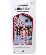GEMMY 3723854 LED LIGHTSHOW COLORMOTION CANDY CANE PATHWAY MARKERS WHITE... - £27.85 GBP