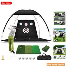 Ultimate Golf Hitting Aid: 10x7ft Net, Training Mat &amp; Accessories for Go... - $100.93
