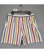 Vintage 90s Talbots Women&#39;s 16 Petite Striped High Waist Cotton Shorts P... - $38.03 CAD
