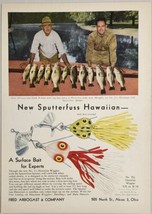 1947 Print Ad Fred Arbogast Sputterfuss Hawaiian Wiggler Fishing Lures Akron,OH - £15.97 GBP