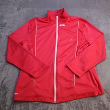 Reebok Play Dry Red Track Full Zip Up Lightweight Athletic Casual Womens XL - £30.96 GBP