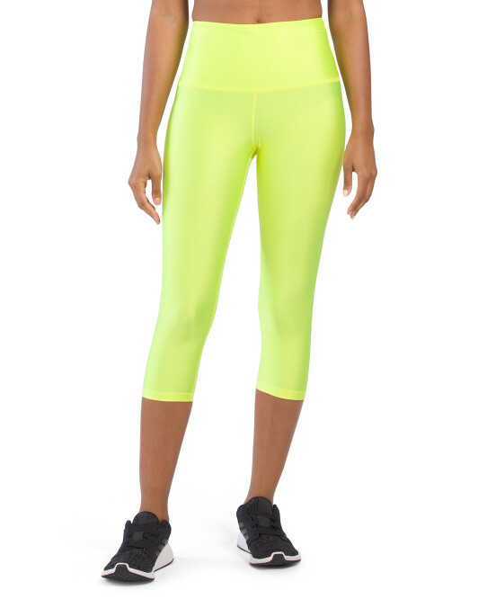 Pheel Prism Shine HighWaist Capri Leggings NWT Carbon38 Bandier Neon Yel... - $40.00