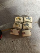 Set of 6 Shafford Japan Porcelain Flower Napkin Rings MCM NOS Inbox - £15.81 GBP