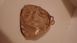 Vintage Gold Tone Coin purse style bag 1950&#39;s Needs Repair Broken Chain - £14.86 GBP