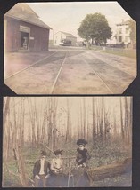 Bowne Bros. Ireland Mills, Trolley &amp; Street Scene Antique Photo Flushing, NY - £31.26 GBP