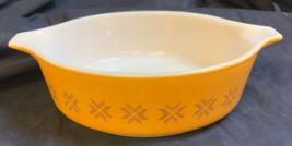 Pyrex Brown Stars Town &amp; Country 1 pint Casserole Dish # 471 orange no lid - £11.25 GBP