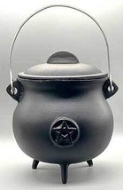 8" Pentagram cast iron cauldron w/ lid - $2,775.97 MXN