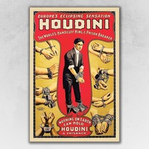 20&quot; X 30&quot; Houdini Handcuff King Vintage Magic Poster Wall Art - £31.44 GBP