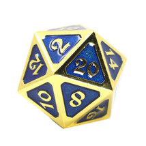 D20 Dice Metal Mythica (Single) - Gold Sapphire - £23.34 GBP