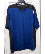 Reebok Mens Playdry Performance Shirt Top Workout Gym Runner Jog Blue Bl... - $13.51 CAD