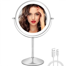 Ffowcye 8&quot; Lighted Makeup Mirror With Magnification, 1X/10X Makeup Vanity Mirror - £35.96 GBP