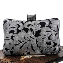 Women Embroidered Evening Bags Ladies  Black Day Clutches Purses Female Elegant  - £78.61 GBP