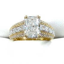 2.02 Ct Radiant E-VVS2 Lab Grown Diamond Engagement Ring 14k Yellow Gold... - $2,793.96