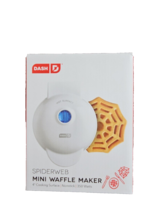 Dash Spider Web Mini Waffle Maker White 4&quot; Cooking Surface Non-Stick Halloween - £10.04 GBP