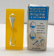 VTG MCM 3 Minute Lucite Ideal Handy Hour Glass Timer Eggs &amp; Long Distanc... - £7.43 GBP