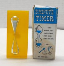 VTG MCM 3 Minute Lucite Ideal Handy Hour Glass Timer Eggs &amp; Long Distance Calls - $9.49