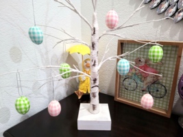8pc Easter Gingham Check Plaid Egg Tree Ornaments Pink Blue Tree Decor  2&quot; - $331.97 MXN