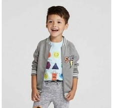 Toddler Boys&#39; SUPER WOW! Zip-Up Sweatshirt Jacket - Cat &amp; Jack Gray, 2T - £31.62 GBP