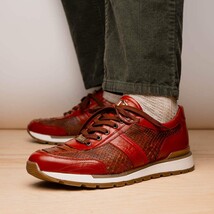 Brescia Snake And Classic Calfskin Fashion Sneaker Men's Antique Cognac image 11