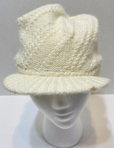 Primary image for Fownes Womens Ivory Cream Knit Beanie with Front Brim One Size 