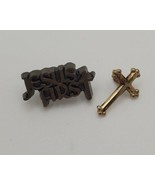 Jesus First &amp; Goldtone Cross Lapel Hat Pins Vintage Sunday School - $16.63