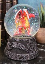 Small Mythical Fire Lava Volcanic Hyperion Dragon Glitter Water Globe Fi... - $347.72 MXN