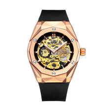 Automatic Mechanical Hollow Rose Gold Tape Men&#39;s Watch  - $65.00