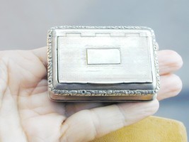 Hallmarked Ornate Georgian English Silver Snuff Pill Patch Box No Mono - $375.00