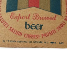 Ambassador Beer Coaster Jeger Brewing Co Newark New Jersey Square Vintage 60s - £4.72 GBP