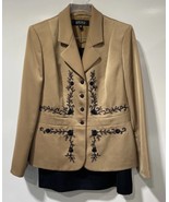 Kasper Petite Size 12 Skirt Suit w/ Blazer Jacket With Sparkly Decorativ... - $59.35