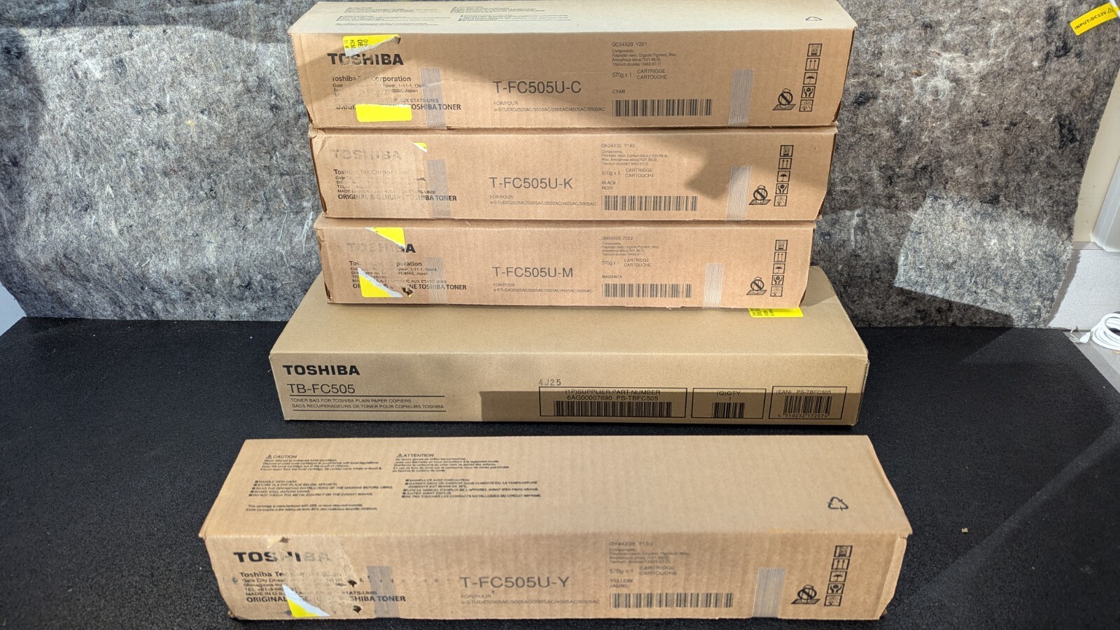 Toshiba T-FC505U Toner Cartridges KCMY &amp; Toner Bag For 2E505ACE,3005ACE,... - $349.99