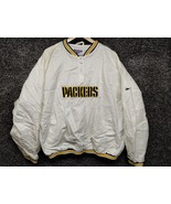 Reebok Green Bay Packers Pullover Windbreaker Jacket Adult XL White 1/4 Zip - £22.12 GBP
