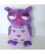 Purple Plush Owl Hooo  Me? Glitter Eyes Hearts Soft Stuffed Animal 8&quot; Va... - $19.79