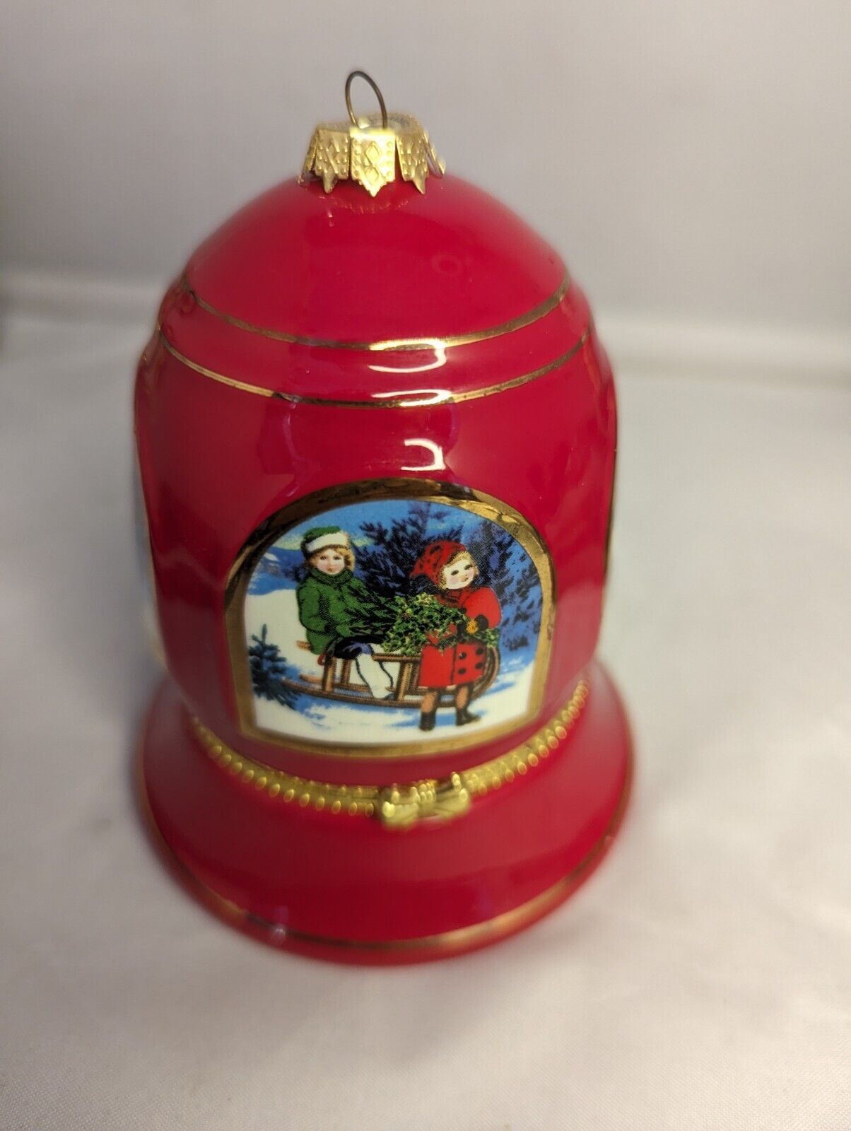Primary image for Mr. Christmas Bell Ornament Music Trinket Box Joy To The World  Children Horse