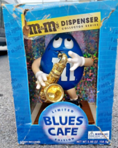M&M's Candy Dispenser Collector 10" BLUES CAFE Saxophone Player NIB Limited Edit - $18.69