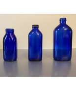 3 Antique Cobalt Glass Haley&#39;s M.O. From Different Era&#39;s - $460.18 MXN