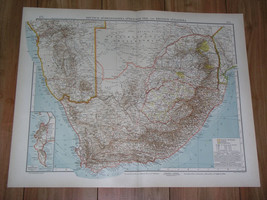 1910 Original Antique Map Of South Africa Capetown / German West Africa Namibia - £22.75 GBP