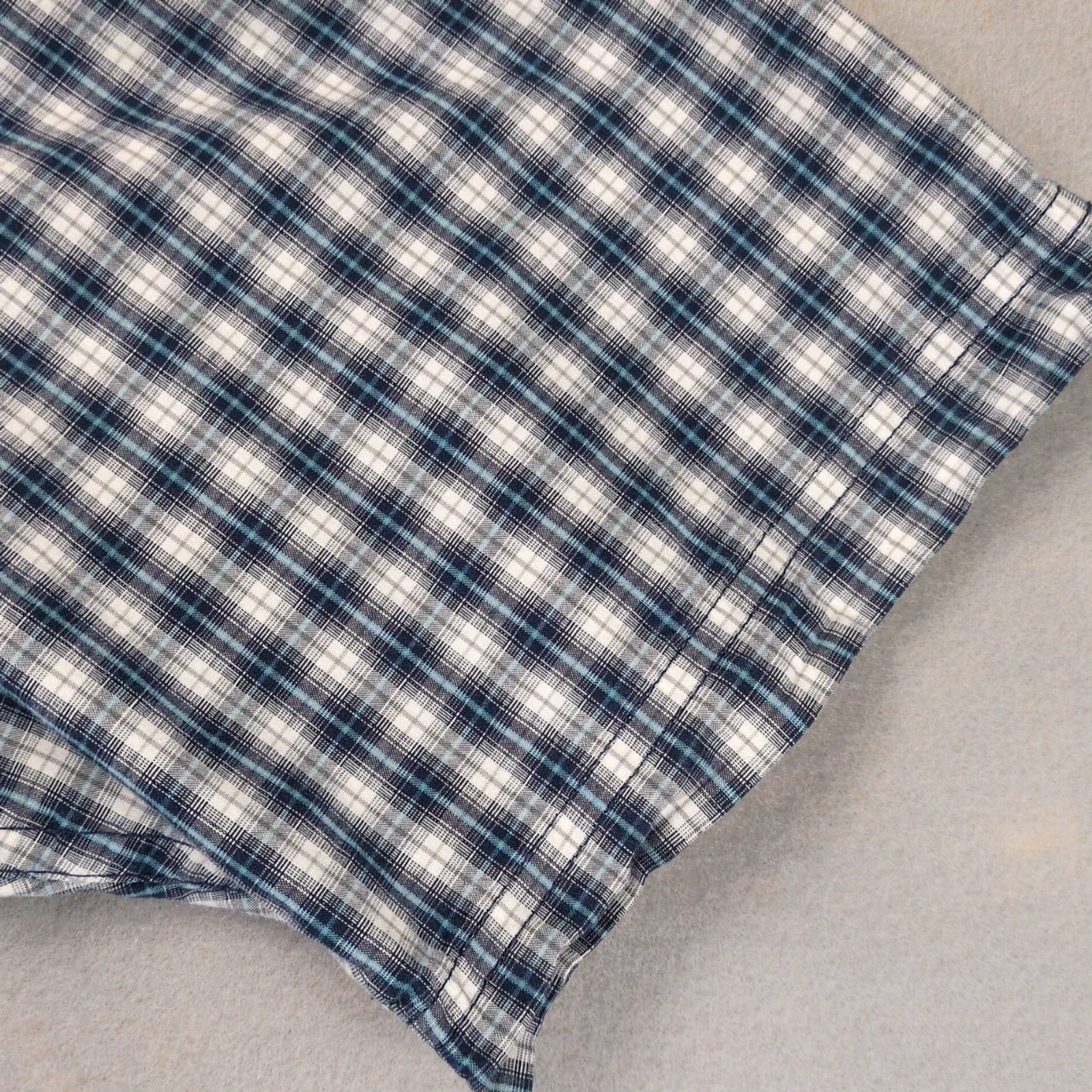 Wolverine Blue Plaid Cotton Button Down Shirt Men's L Tall Short Slv Gorpcore Item image 10