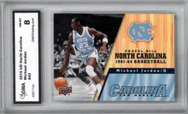 Michael Jordan 2010-11 Upper Deck North Carolina Card #43- GMA Graded 8 NM-MT - £19.54 GBP