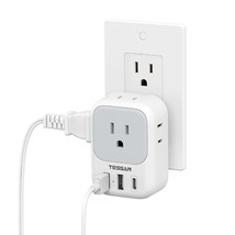 Usb Wall Charger, Usb Plug Adapter Outlet Extender, 3 Usb Hub (1 Usb C P... - £25.27 GBP