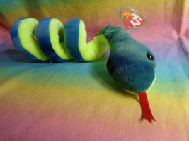 Vintage 1997 Ty Beanie Babies Hissy Snake Rare Red Stamp 411 Tie Dye Coi... - £68.02 GBP