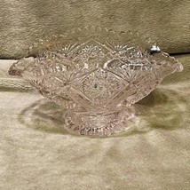 Vintage Scalloped Edge Cut Lead Crystal Pedestal Candy Dish (1940s) - £21.03 GBP