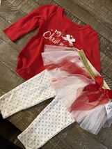 Baby Essentials Christmas Girls Glitter Tutu Outfit Size 6M - $22.65