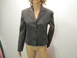 LAUREN RALPH LAUREN Wool Blend Short Gray Jacket Blazer 4 Fitted Herring... - £31.54 GBP